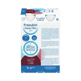 FRESUBIN ENERGY Pluoštas DRINK Vyšnių gėrimas, 4X200 ml