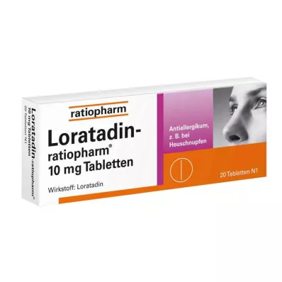 LORATADIN-ratiopharm 10 mg tabletės, 20 vnt