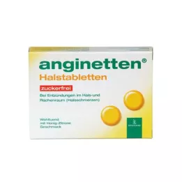 ANGINETTEN Gerklės pastilės be cukraus, 24 vnt