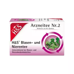 H&amp;S šlapimo pūslės ir inkstų arbatos filtrų maišeliai, 20X2,0 g