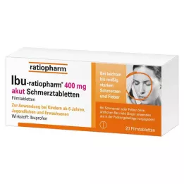 IBU-RATIOPHARM 400 mg ūminio skausmo tabletės, plėvele dengtos tabletės, 20 vnt