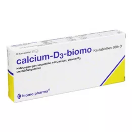 CALCIUM-D3-biomo kramtomosios tabletės 500+D, 20 vnt