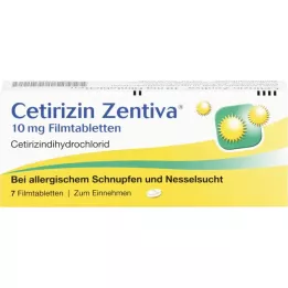 CETIRIZIN Zentiva 10 mg plėvele dengtos tabletės, 7 vnt