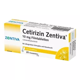CETIRIZIN Zentiva 10 mg plėvele dengtos tabletės, 20 vnt