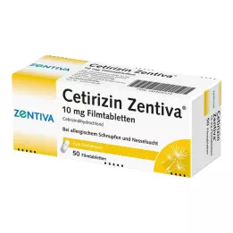 CETIRIZIN Zentiva 10 mg plėvele dengtos tabletės, 50 vnt