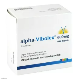 ALPHA VIBOLEX 600 mg HRK minkštos kapsulės, 100 vnt
