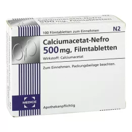 CALCIUMACETAT NEFRO 500 mg plėvelės dengtos tabletės, 100 ST