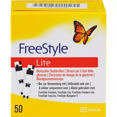 FREESTYLE Lite bandymo juostelės be kodavimo, 50 vnt FREESTYLE Lite bandymo juostelės be kodavimo, 50 vnt