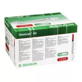 OMNICAN Insulino švirkštas 1 ml U40 su kaniule 0,30x12 mm vienas, 100X1 vnt