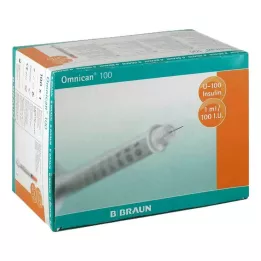 OMNICAN Insulino švirkštas 1 ml U100 su kaniule 0,30x12 mm, 100X1 vnt