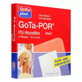 GOTA-POR PU Žaizdų plėvelė 10x6 cm sterilus tinkas, 5 vnt