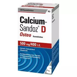 CALCIUM SANDOZ D Osteo 500 mg/400 I.E. kramtomosios tabletės, 120 vnt