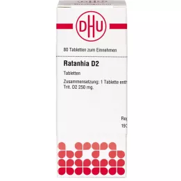 RATANHIA D 2 tabletės, 80 vnt