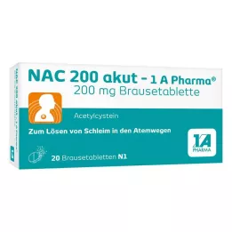NAC 200 akut-1A Pharma šnypščiųjų tablečių, 20 vnt