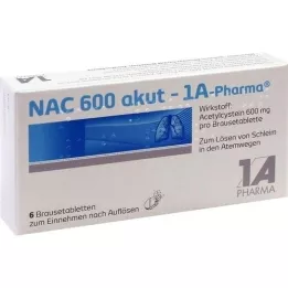NAC 600 akut-1A Pharma šnypščiųjų tablečių, 6 vnt