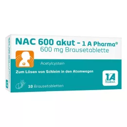 NAC 600 akut-1A Pharma šnypščiųjų tablečių, 10 vnt