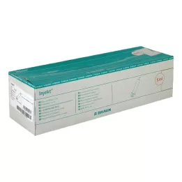 INJEKT Solo švirkštas 5 ml LL centrinis PVC-be, 100X5 ml