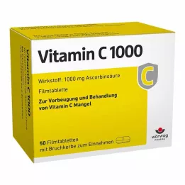 VITAMIN C 1000 plėvele dengtos tabletės, 50 vnt