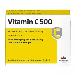 VITAMIN C 500 plėvele dengtos tabletės, 50 vnt