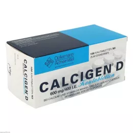 CALCIGEN D 600 mg/400 I.E. kramtomosios tabletės, 100 vnt
