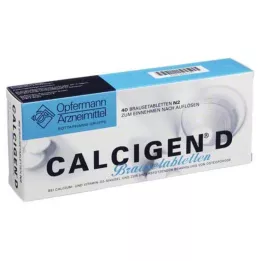 CALCIGEN D 600 mg/400 I.E. šnypščiosios tabletės, 40 vnt