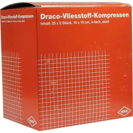 Neaustiniai kompresai 10x10 cm sterilūs 4 kartus, 25x2 vnt