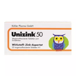 UNIZINK 50 skrandyje neirių tablečių, 20 vnt