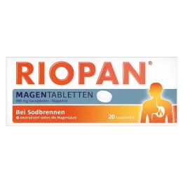 RIOPAN Skrandžio tabletės Kramtomosios tabletės, 20 vnt