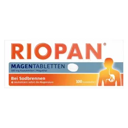 RIOPAN Skrandžio tabletės Kramtomosios tabletės, 100 vnt