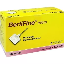 BERLIFINE mikro kaniulės 0,33x12,7 mm, 100 vnt
