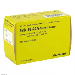 ZINK 20 AAA-Pharma Dragees, 100 vnt