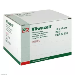 VLIWAZELL Sugeriantys kompresai sterilūs 10x10 cm, 25 vnt