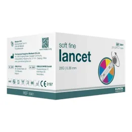 Klinion Soft smulkios spalvos lancetai 28 G, 210 vnt