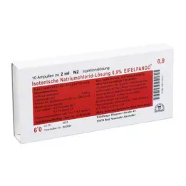 ISOTONISCHE NaCl tirpalas 0,9% Eifelfango Inj.-Lsg., 10X2 ml