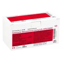 ISOTONISCHE NaCl tirpalas 0,9% Eifelfango Inj.-Lsg., 50X2 ml