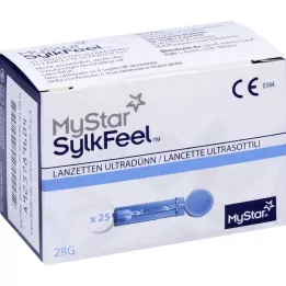 MYSTAR Lancetai SylkFeel 28 G, 25 vnt