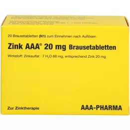 ZINK AAA 20 mg šnypščiosios tabletės, 20 vnt
