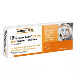IBU-RATIOPHARM 200 mg ūminio skausmo tabletės, plėvele dengtos tabletės, 10 vnt