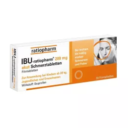 IBU-RATIOPHARM 200 mg ūminio skausmo tabletės, plėvele dengtos tabletės, 20 vnt