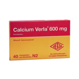 CALCIUM VERLA 600 mg plėvele dengtos tabletės, 40 vnt