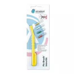 MIRADENT Interd.Pic-Brush Intro Kit 1H+4B.geltonas, 1 vnt