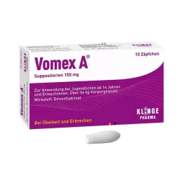 VOMEX A 150 mg žvakutės, 10 vnt