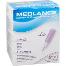 MEDLANCE plius Lite apsauginiai lancetai 25 G, 200 vnt