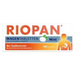 RIOPAN Magen Tabletten Mint 800 mg kramtomosios tabletės, 100 vnt
