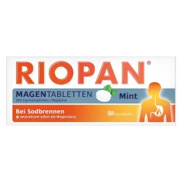 RIOPAN Magen Tabletten Mint 800 mg kramtomosios tabletės, 50 vnt