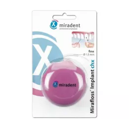 MIRADENT Dantų siūlas Mirafloss Implantas CHX smulkus, 50X15 cm