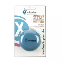 MIRADENT Mirafloss implantų dantų siūlas CHX vidutinis, 50X15 cm