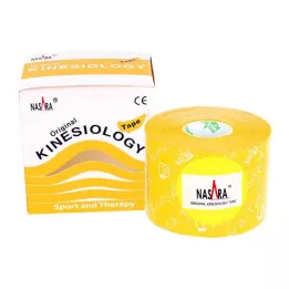 NASARA Kinezio juosta 5 cmx5 m geltona, 1 vnt
