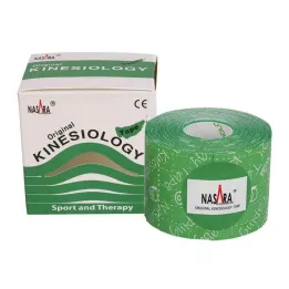 NASARA Kinezio juosta 5 cmx5 m žalia, 1 vnt