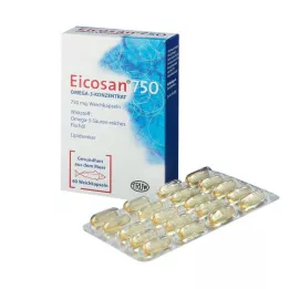 EICOSAN 750 Omega-3 koncentrato minkštos kapsulės, 60 vnt